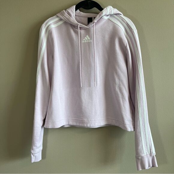 adidas Tops - ✨ Adidas Women’s Lilac Cropped Hoodie Medium